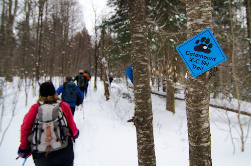 Cross-country skiers set out the Catamount Trail, one of the largest networks of maintained trails in the state