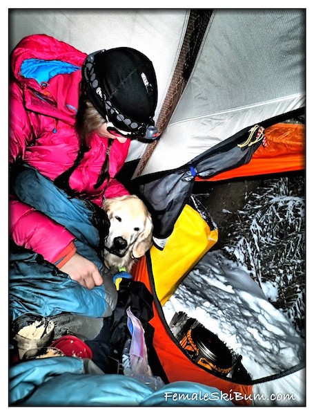Merisa Sherman and Vespi camp out before making tracks in the morning
