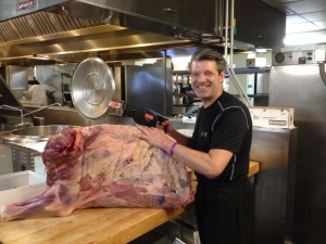 Okemo's excecutive chef, Scot Emerson tries to use local, sustainably-raised meat and other food products. 